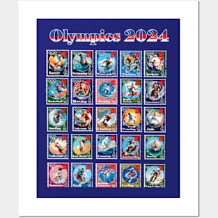 2024 Olympics Commemorative Postage Stamps Posters and Art